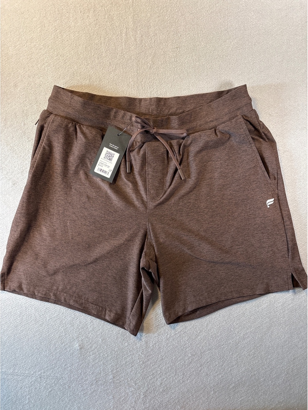 Fabletics The Cloud Jersey Shorts in Cacao Heather, Size L